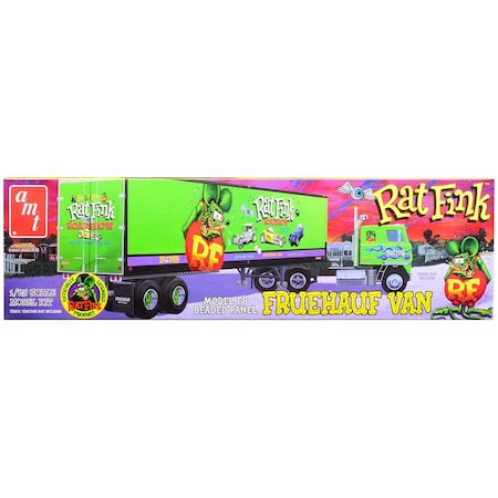 Amt 1292 19 in. MFruehauf Fb Beaded Panel Van Trailer Rat Fink Plastic Model Kit AMT1292